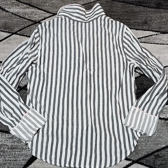 VICTORIA SECRET METALLIC STRIPED LONG-SLEEVE & SHORT LOUNGE SLEEPWEAR SET - Picture 8 of 16